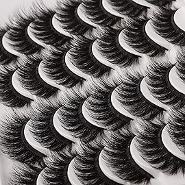 JIMIRE False Eyelashes Mink Fluffy Volume Lashes 3D Wispy Long Fake Eyelashes 14 Pairs Pack
