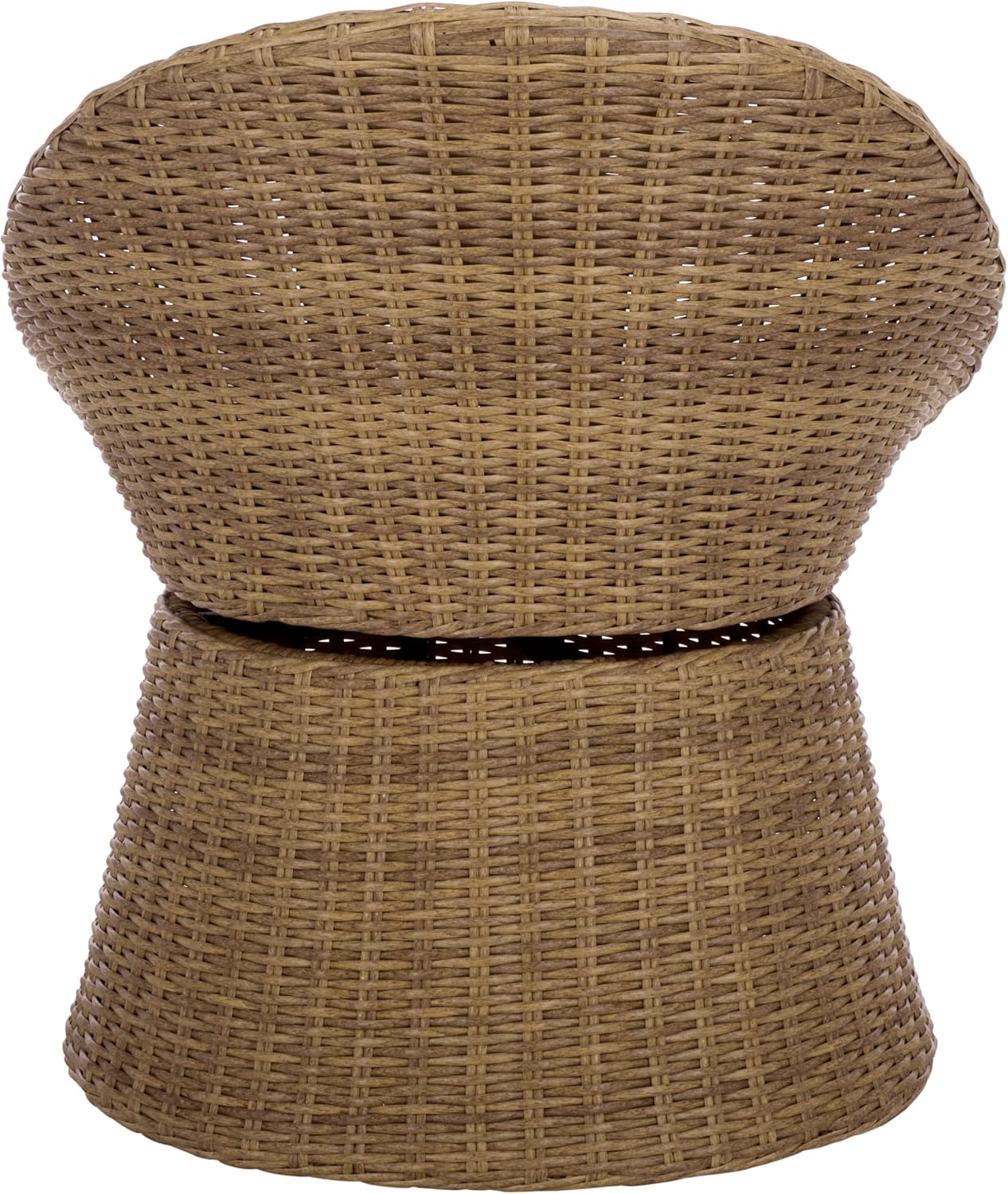 SAFAVIEH Outdoor Patio Furniture Collection – Drew Rattan Swivel Barrel Chair with Cushion (PAT7543)