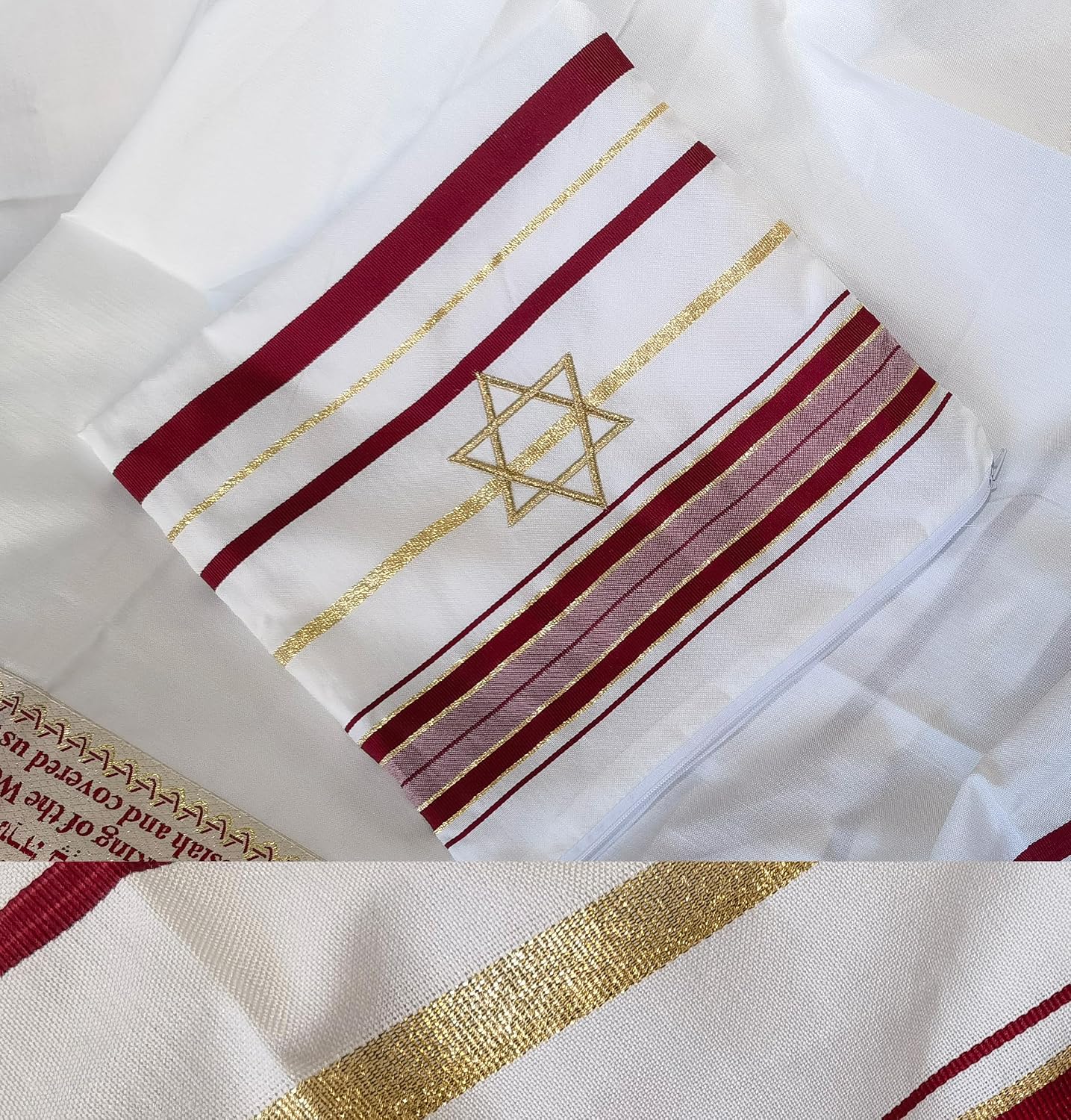 NEW-Red tallit lady prayer shawl Christian woman jewish cloth scarf