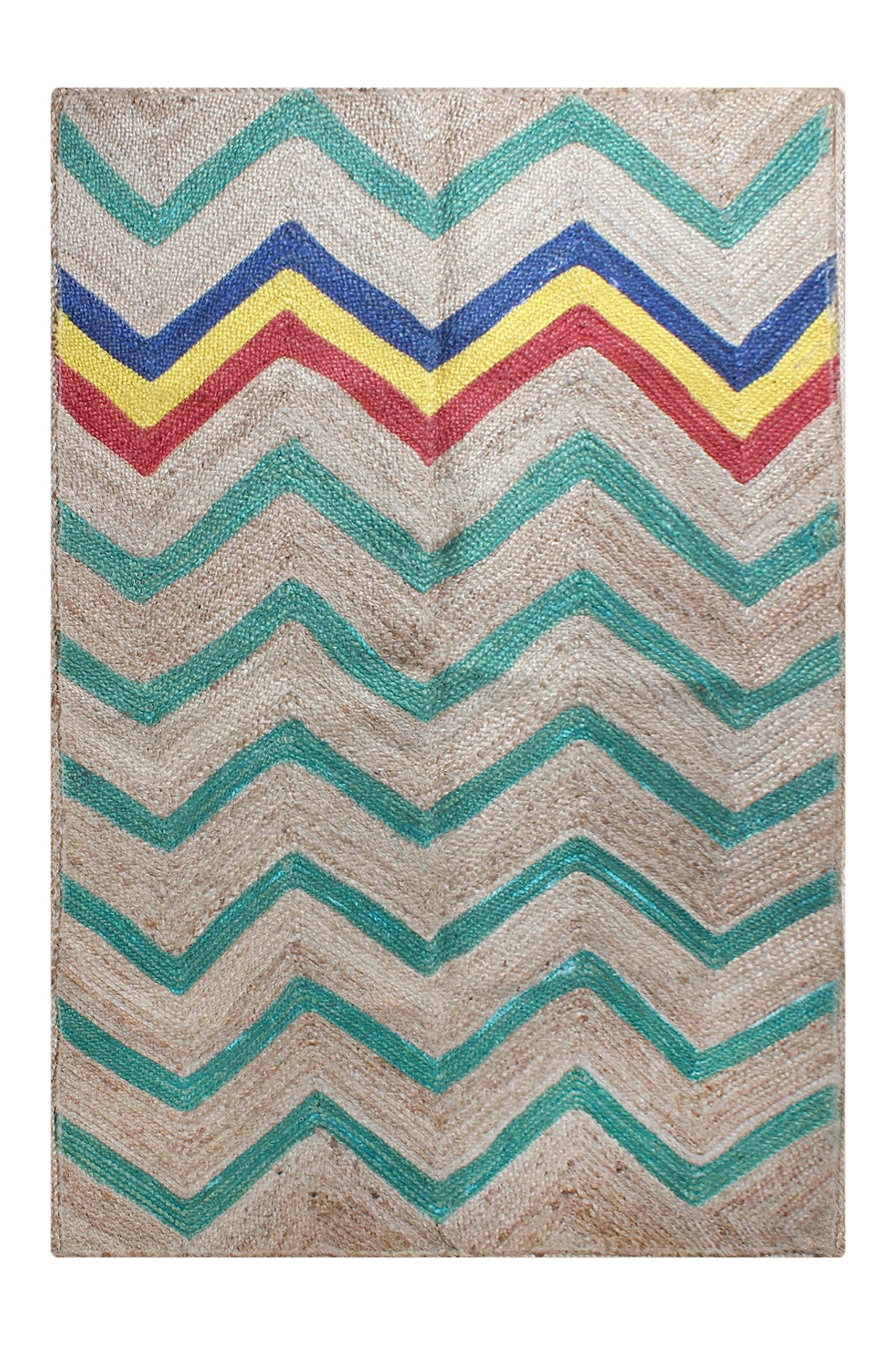 Tapis en jute naturelle 150x150 cm tressé à la main, format carré polyvalent