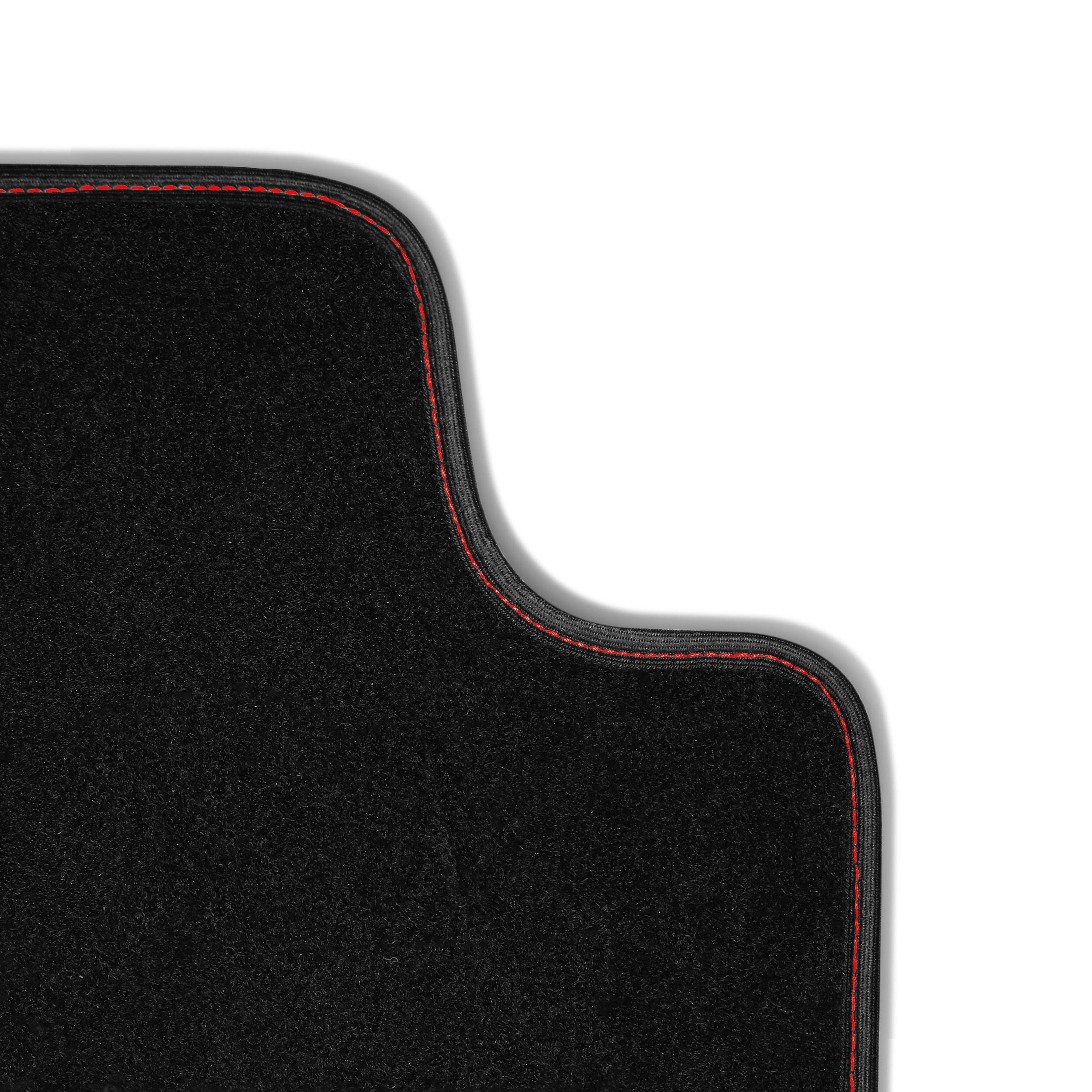 Autofußmatte Limited Edition mit Logo & Bandeinfassung für Seat Leon 5F (auch für Cupra) Baujahr 2012 bis 2020 | mit Befestigungen in den vorderen Matten