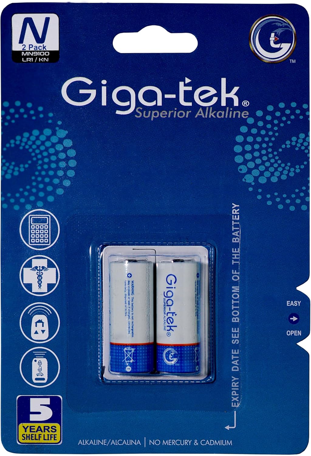 N Size 1.5v Alkaline Battery - Pack of 2 - (Compatible Models : E90,LR1, MN9100, UM-5)