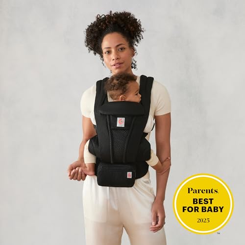 Miniatura 2 de Ergobaby Omni Deluxe - Portabebés Todo En Uno Para Recién Nacidos Desde El Nacimiento Hasta 20 Kg, Ergonómico De Malla De 4 Posiciones, Sistema De Viaje, Negro Ónix