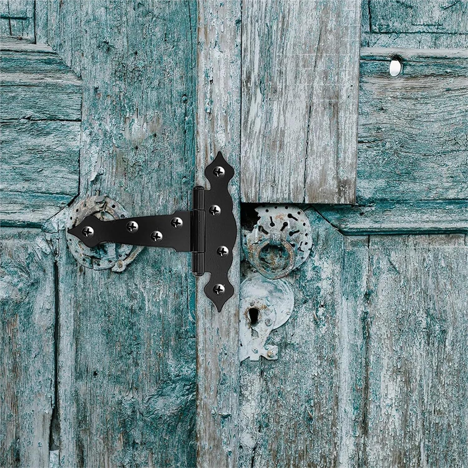 Heavy Barn Door Hinges T Shaped Iron Hardware Fences Gate Kit 6 Inch 2Pcs