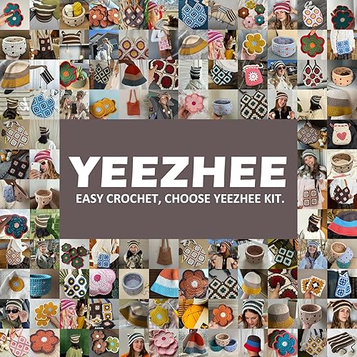 Vista 14 de Yeezhee Kit de ganchillo para principiantes avanzados o intermedios, kit de bolsa de ganchillo con tutoriales en video paso a paso, juego de bolsa