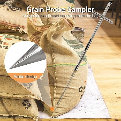 Miniatura 2 de Sonda de muestreo de grano de polvo, sonda de grano para polvos y semillas, muestreador de acero inoxidable, muestra de ladrón de granos, sonda de
