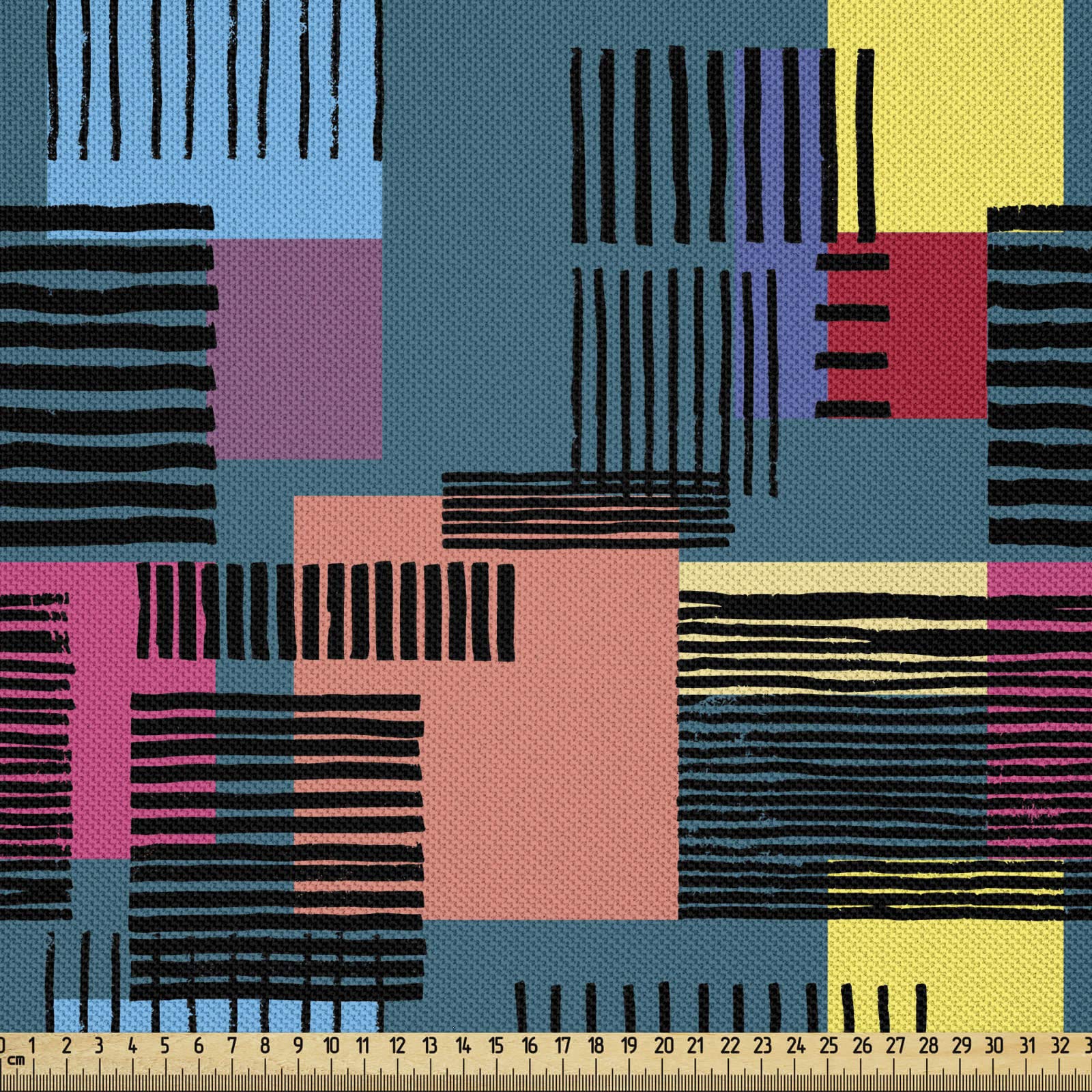 Tessuto In Satin Elasticizzato ABAKUHAUS Stile Anni '70, 5 Metri, 155 Cm Di Larghezza, Multicolore, Per Cucito E Tende