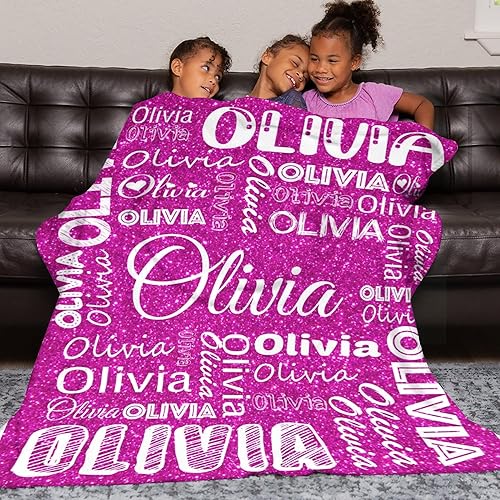 Miniatura 3 de Dr.TOUGH Mantas personalizadas para niños, mantas personalizadas con nombre para niños y adultos (color 02, 30 x 40 pulgadas)