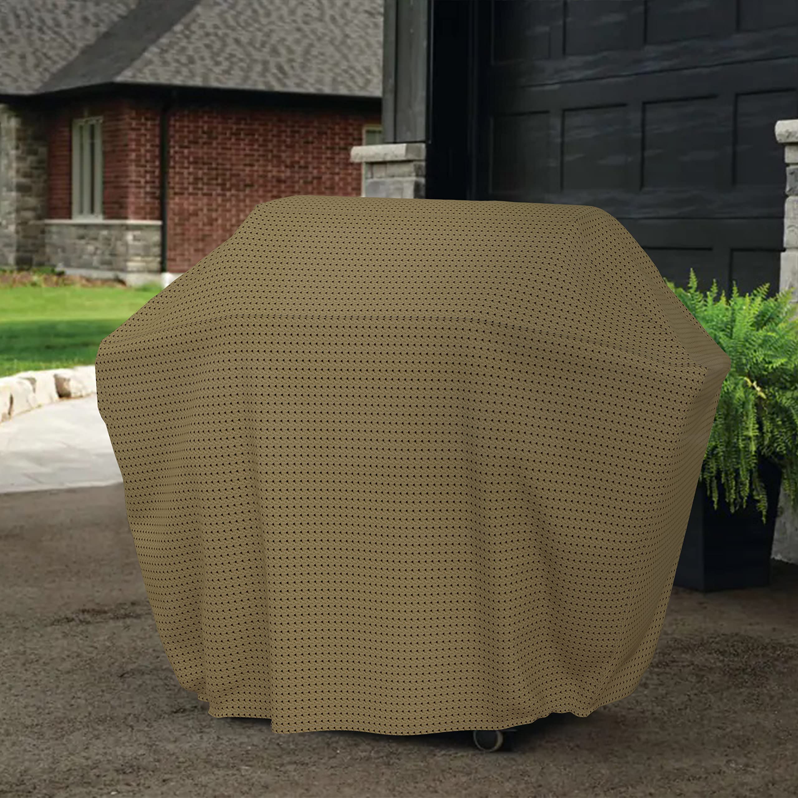 Covers & all Duro Pro - Funda para parrilla de barbacoa con elástico, tela no tejida transpirable de 160 g/m², impermeable, resistente a los rayos UV, ideal para interiores y exteriores (58 pulgadas