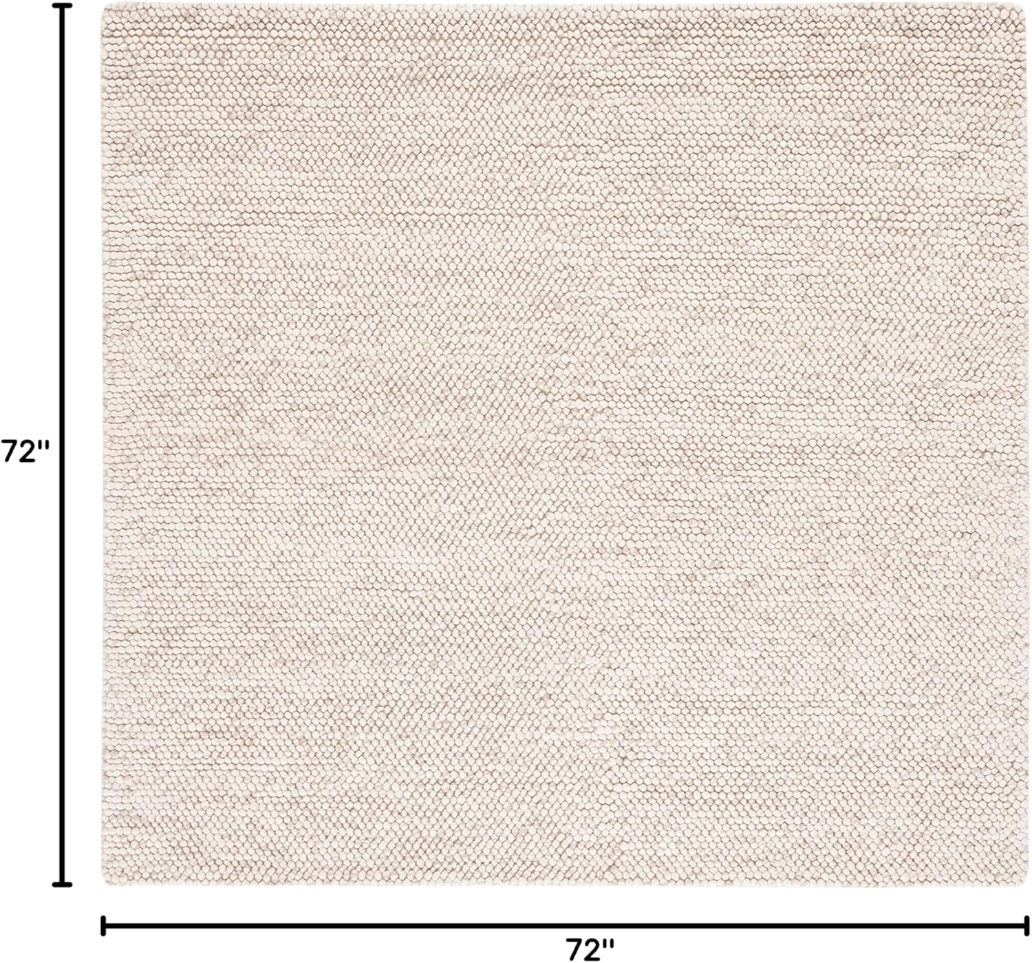 SAFAVIEH Natura Collection Area Rug - 6' Square, Beige & Ivory, Handmade Wool Blend, Textured Design, Ideal for Living Room, Bedroom, Dining Space (NAT425B)