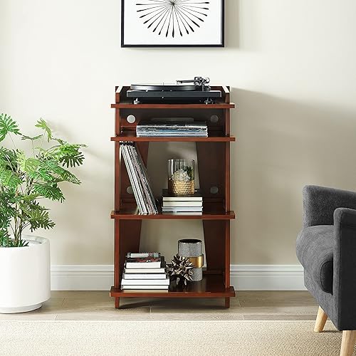 Miniatura 2 de Crosley Furniture Soho - Soporte para tocadiscos, consola multimedia con almacenamiento de vinilo, organizador moderno para el hogar, caoba