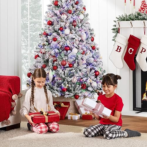 Miniatura 5 de Best Choice Products Árbol de Navidad artificial preiluminado de 7.5 pies para el hogar, oficina, decoración de fiesta con 550 luces blancas cálidas