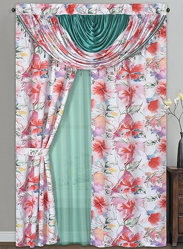 GOHD Unity 77 - Juego de cortinas para ventana, 6 piezas, paneles de 50 pulgadas de ancho x 90 pulgadas de largo con cenefa adjunta, respaldo y 2