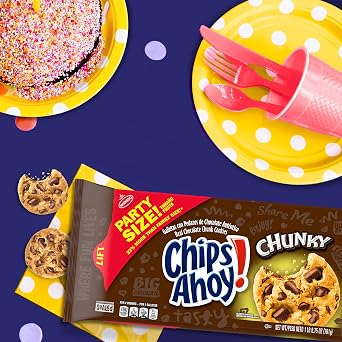CHIPS AHOY! Chunky Chocolate Chunk Cookies, Party Size, 12-24.75 oz Packs
