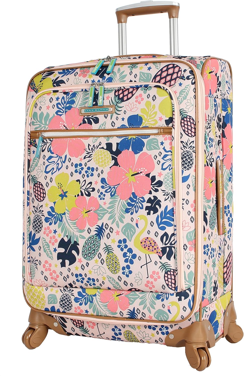 Lily Bloom Luggage 24" Expandable Design Pattern Suitcase With Spinner Wheels For Woman (24in, Playful Garden)