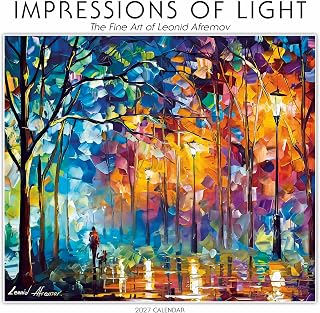 Impressions of Light 2027 Wall Calendar, 16-Month Fine Art Calendar by Leonid Afremov, 12" x 12"
