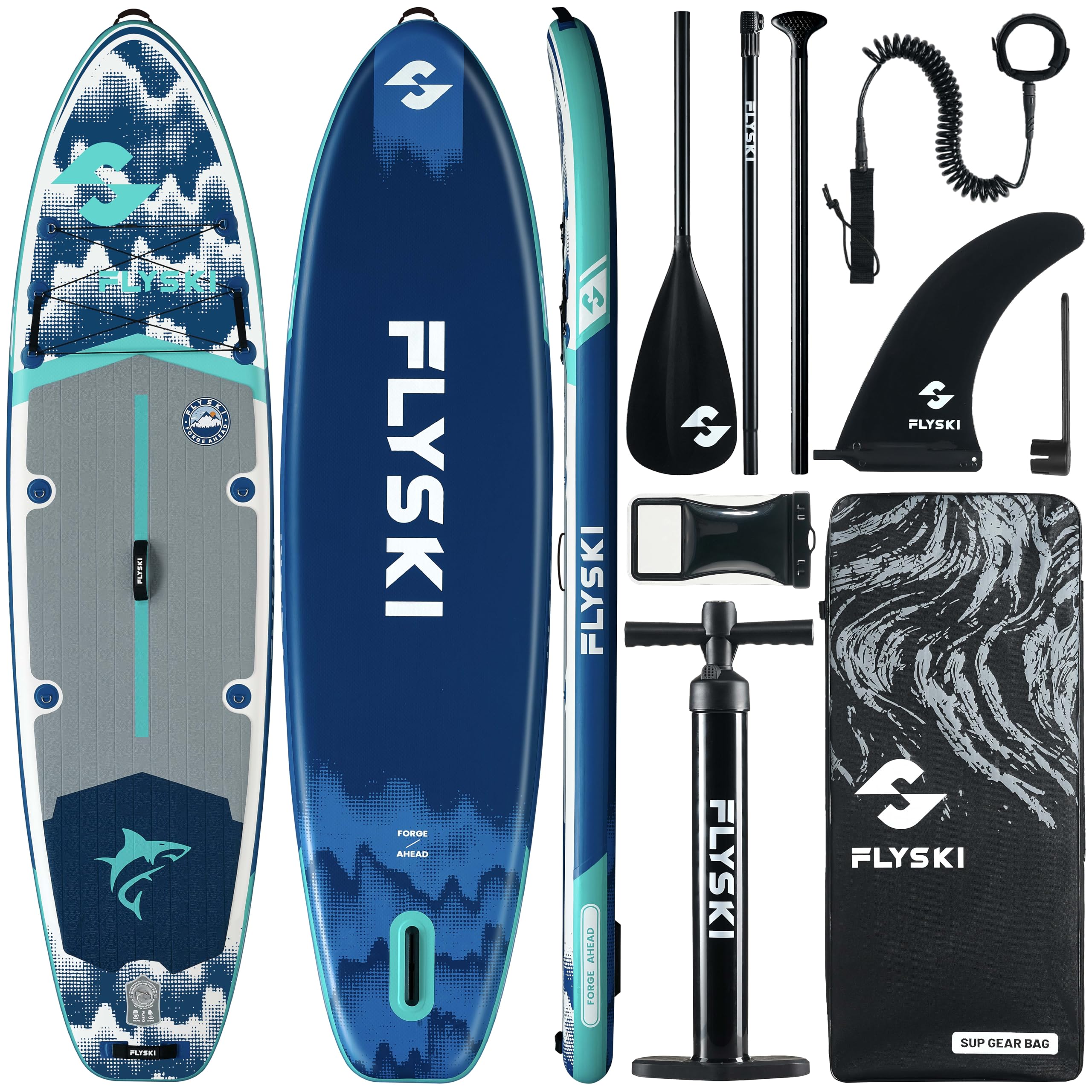 Flyski 11'x34 Ultra Wide Paddle Boards, Inflatable SUP, Full Accessories