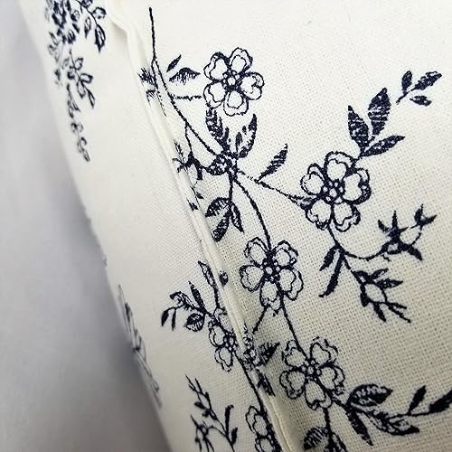 Miniatura 5 de GoldenTBox - Juego de 2 fundas de cojín cuadradas hechas a mano de lino natural de algodón con diseño de flores silvestres, 20 x 20 pulgadas, para