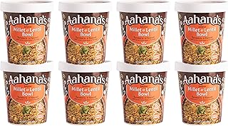 Aahana's Lentil Bowl (Millet with Turmeric & Fennel) – Vegan Food, Gluten Free Meals, Kosher, Non-GMO, Plant-Based, Meals Ready To Eat Indian Food & Vegetarian Food | Just Add Water, No Refrigeration (8 Pack)
