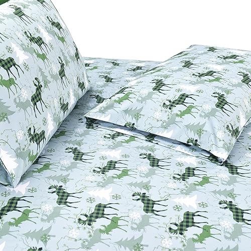 Vista 39 de Elegant Comfort Sábanas suaves de lujo con patrón navideño 1500 microfibra de calidad hotelera de alta calidad, suavidad, resistente a las arrugas