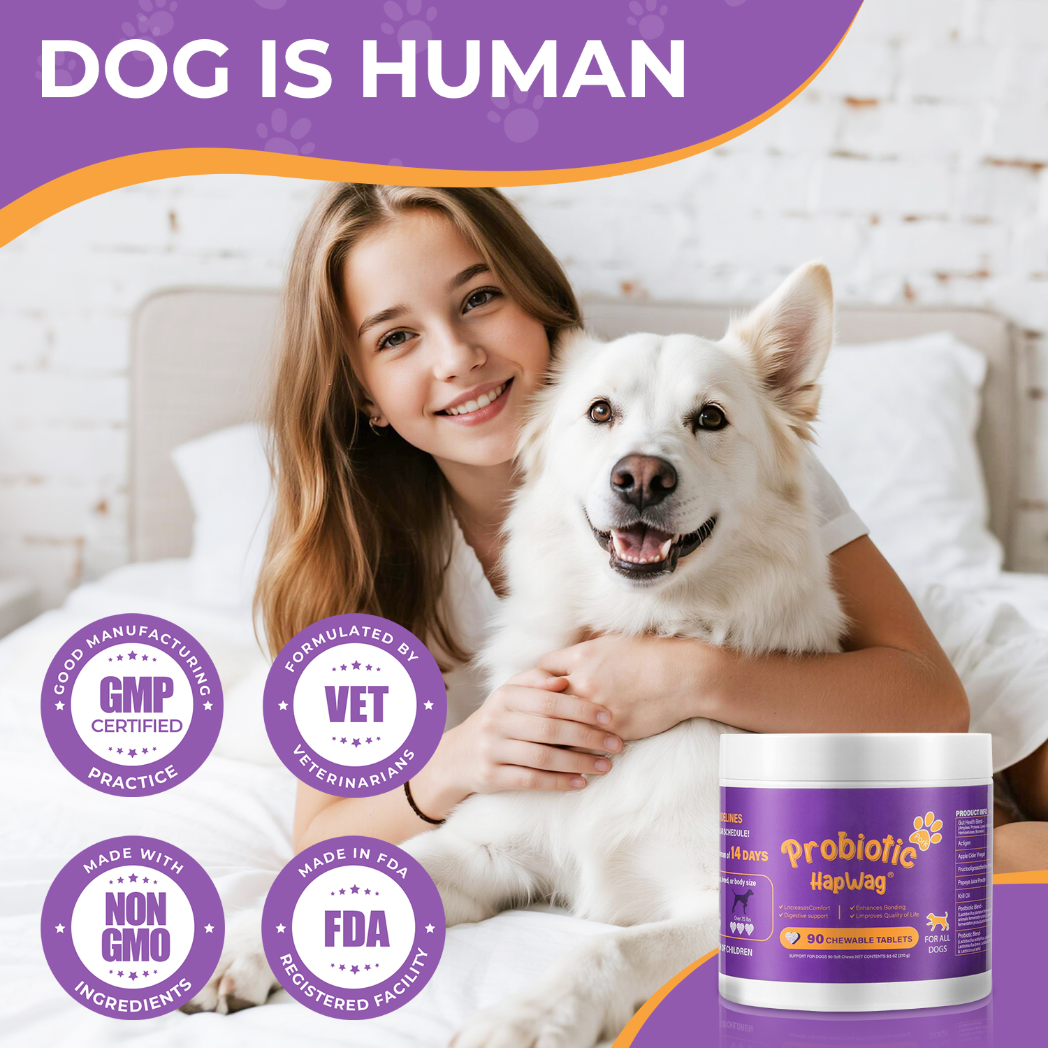 Probiotics for All Breeds and Ages Dogs, Support Gut Digestive Health, Anti Diarrhea, Constipation Relief, No More Allergies, Dog Supplements - Pork Flavor - 90 Soft Chews - image 8