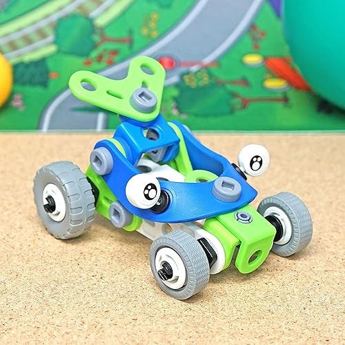 Miniatura 6 de Hoopla Toys Construye y juega Drifter2 en 1 de alta velocidad juguete de construcción con herramientas de juguete y llaves para niños pequeños
