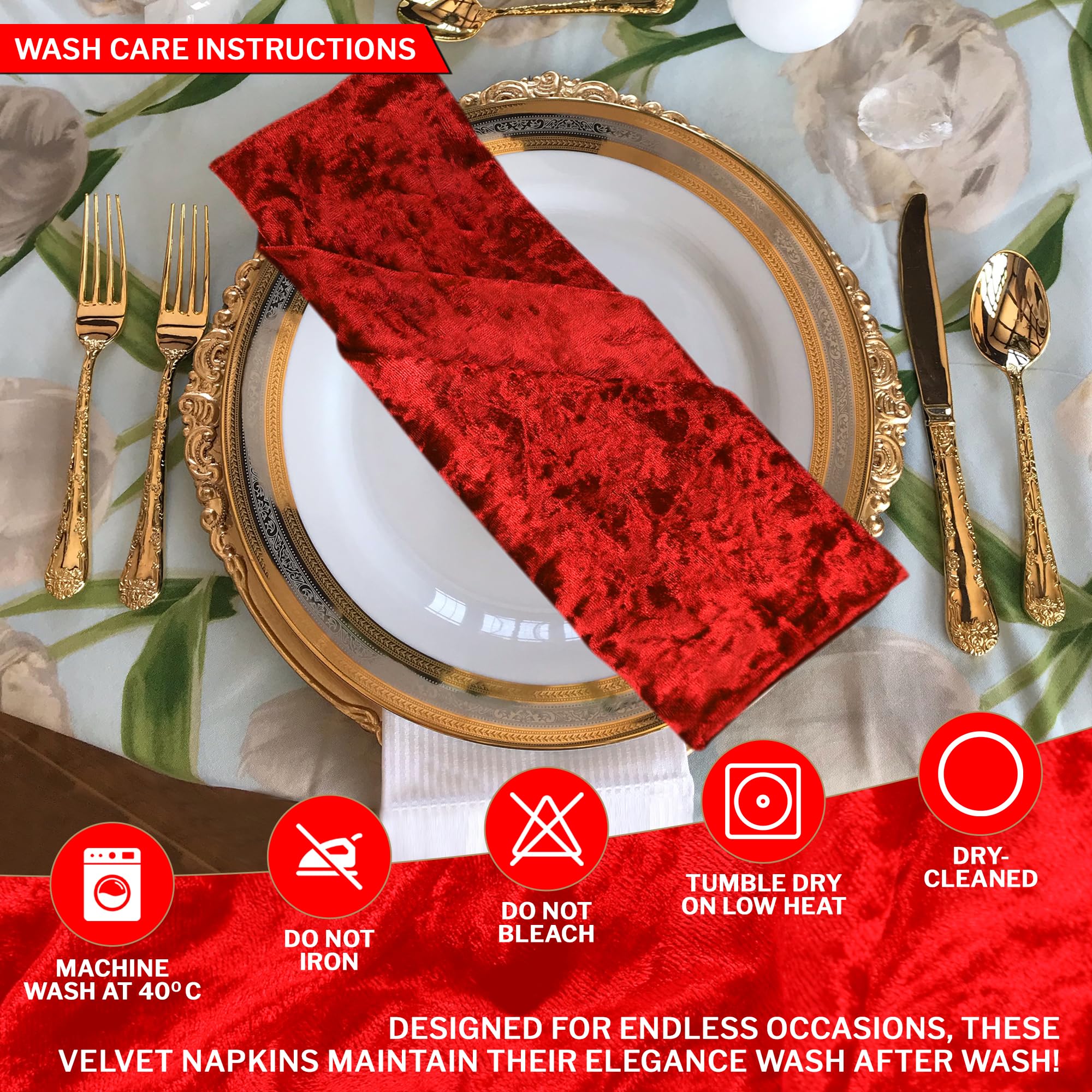 Weddecor Lot De 6 Serviettes De Table En Coton Et Polyester Pour Maison