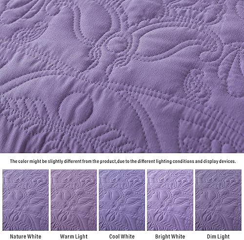 Miniatura 7 de HoneiLife - Juego de colcha de tamaño Queen de 3 piezas y de microfibra, ligera, cubrecamas reversibles, funda de cama rústica, juego de ropa de