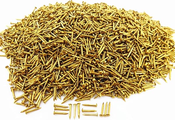 500g 0.38" Tachuelas de latón decorativas para fijación en artesanía de cuero, kit de 5250 piezas