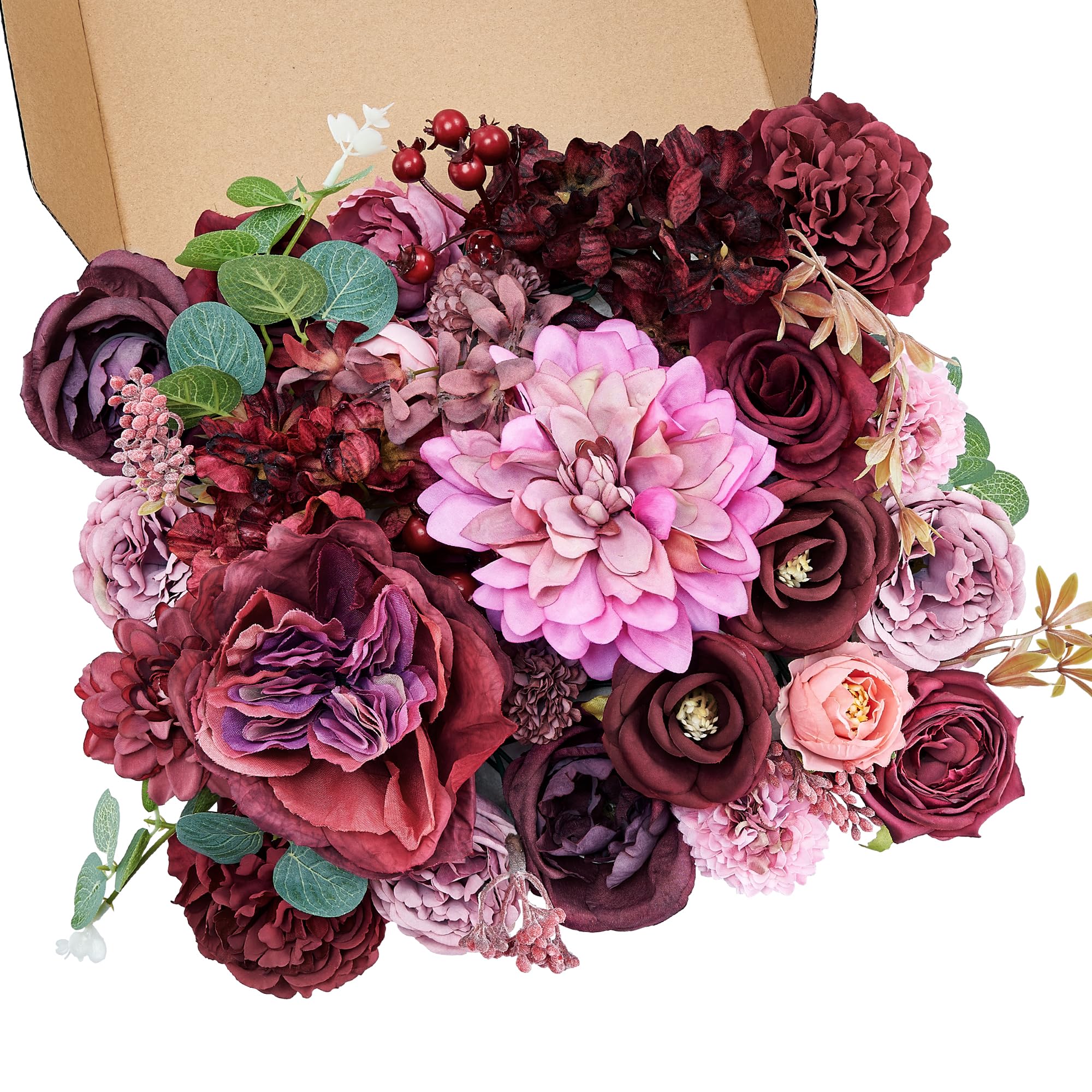 Flower❣️ YZXZM Artificial Flowers Combo Box, 39PCS Fake Flowers, Silk