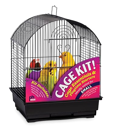 Prevue Hendryx 91101 Round Roof Bird Cage Kit, Black