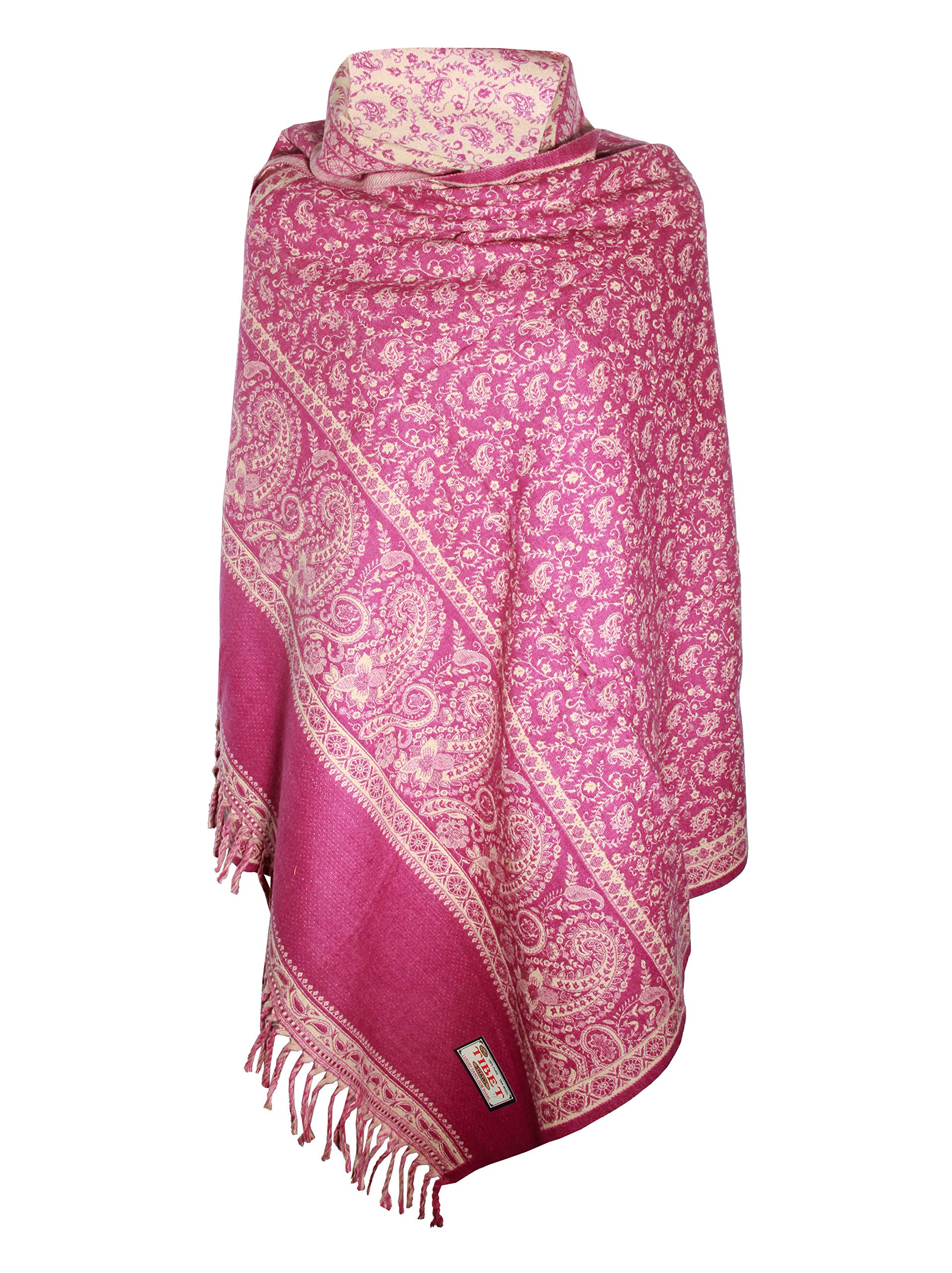 Baby Pink Winterschal Schal aus reiner Yak-Wolle, Dekoration, Decke, Unisex, übergroß, wendbar, luxuriös