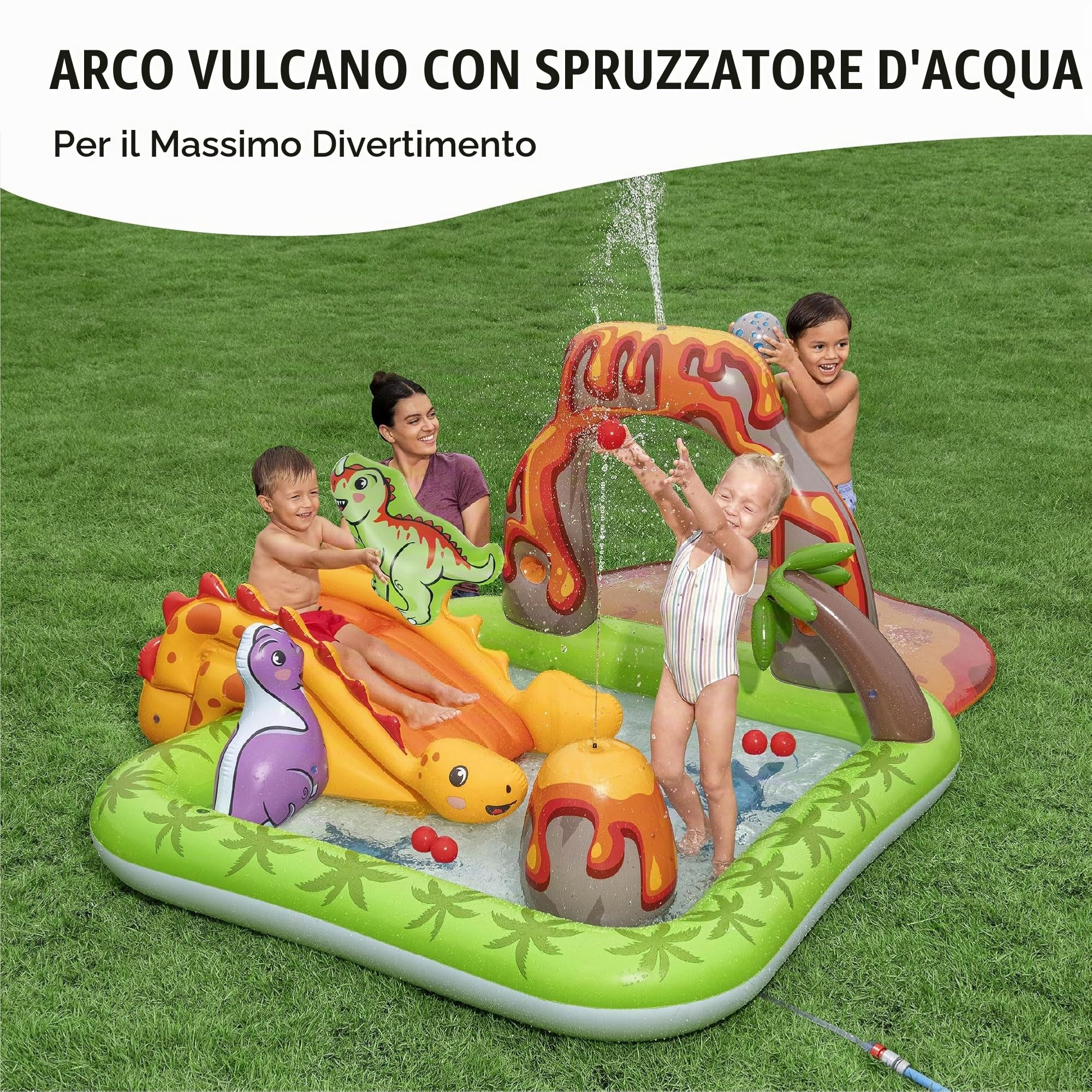 Bestway Playcenter gonfiabile Volcano Springs con piscinetta - 2,62 m x 1,88 m x 1,02 m