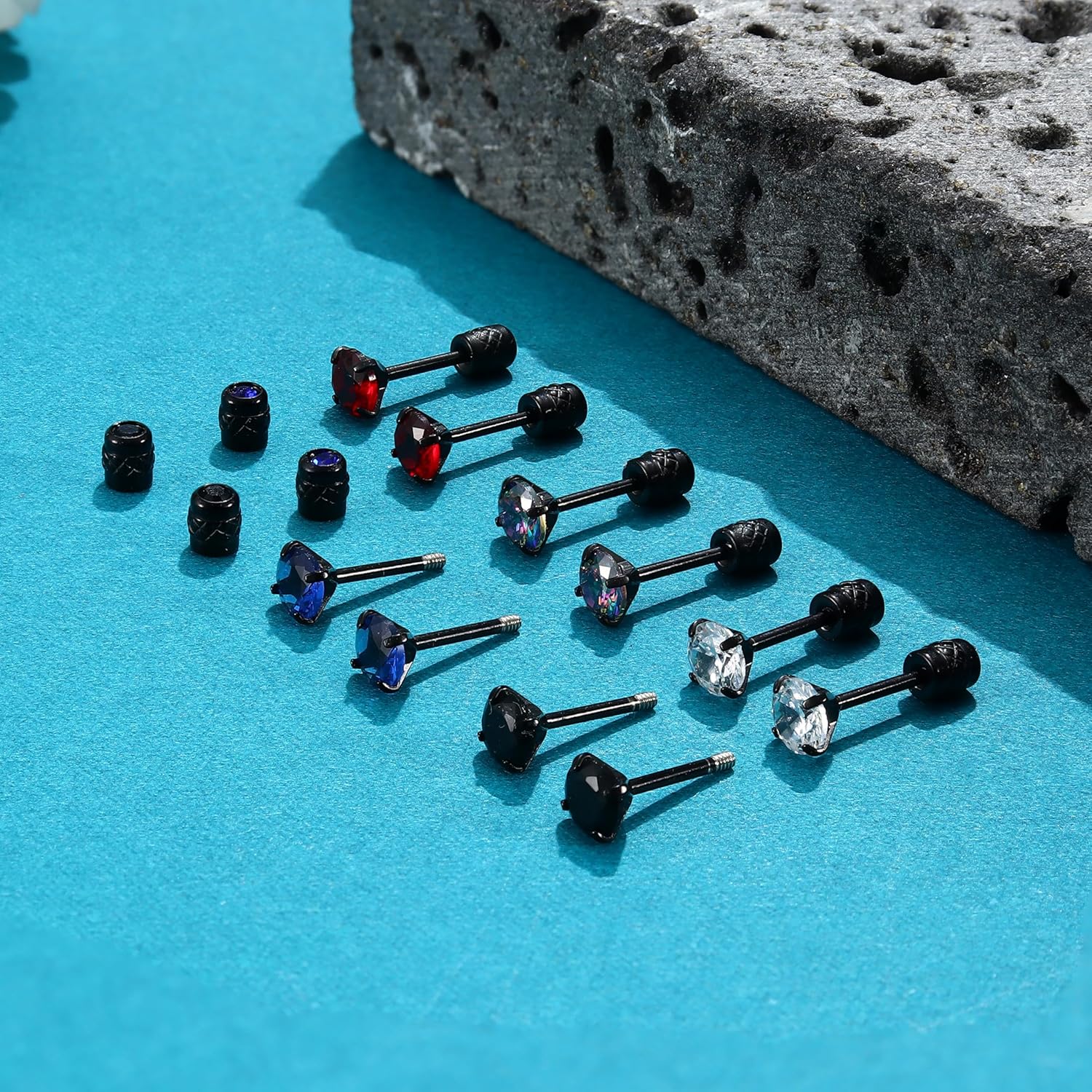 CASSIECA 5 Pairs 𝐒𝐮𝐫𝐠𝐢𝐜𝐚𝐥 𝐒𝐭𝐞𝐞𝐥 𝐄𝐚𝐫𝐫𝐢𝐧𝐠𝐬 Screw Back Stainless Steel Stud Earrings for Women Men, Rainbow 5A Cubic Zirconia Sleeper Studs 𝐇𝐲𝐩𝐨𝐚𝐥𝐥𝐞𝐫𝐠𝐞𝐧𝐢𝐜 𝐄𝐚𝐫𝐫𝐢𝐧𝐠𝐬 𝐟𝐨𝐫 𝐒𝐞𝐧𝐬𝐢𝐭𝐢𝐯𝐞 𝐄𝐚𝐫𝐬 3-8mm - Image 8