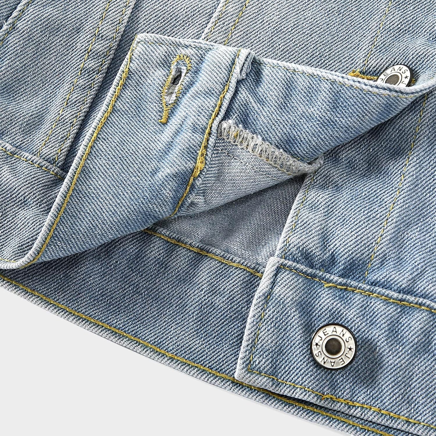 Ladyful Women's Bride Casual Jean Jacket Distressed Ripped Denim Jacket Coat with Pockets - Image 6