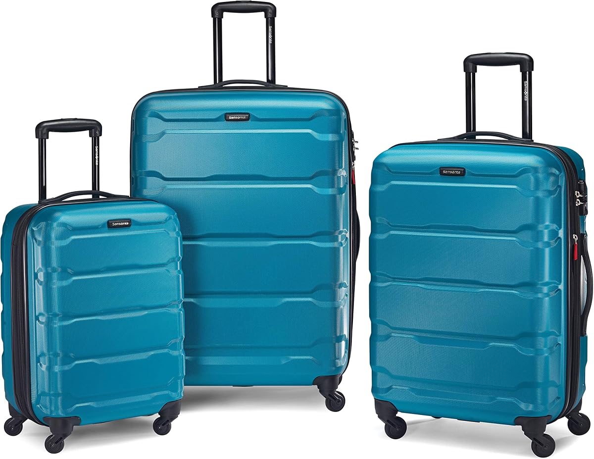 Equipaje expandible Omni PC Hardside con ruedas giratorias, azul caribe, juego de 3 piezas (20/24/28)