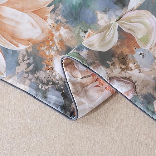 Vista 14 de SOFTTA - 1 funda nórdica + 2 fundas de almohada Paisley Modern Juego de cama 100% algodón egipcio Amanda Azul