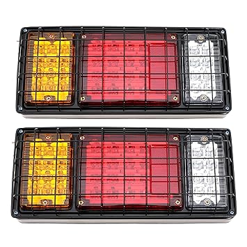 Gopayia 40 LED Trailer Tail Light Bar Turn Signal with Iron Net Protection for 12-24V Truck RV Camper Trailer Car 1 Pair