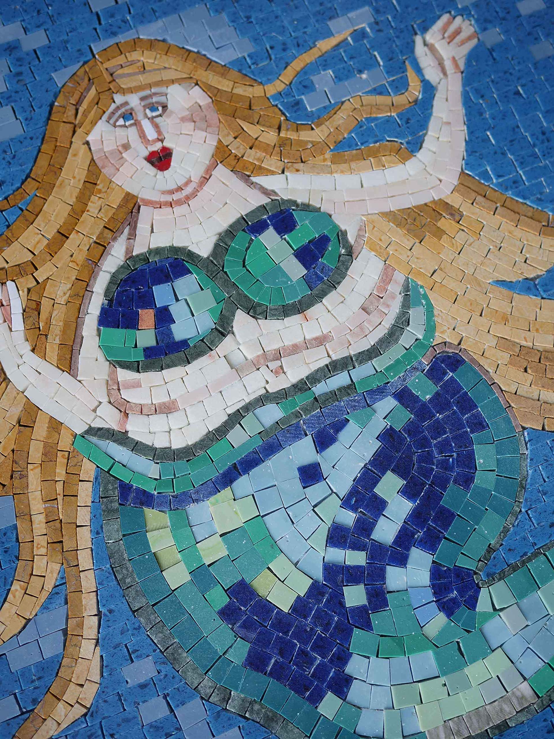 Amazon.com: Teal Mosaic Mermaid - Mosaic Art Design | Mosaic  display picture 2