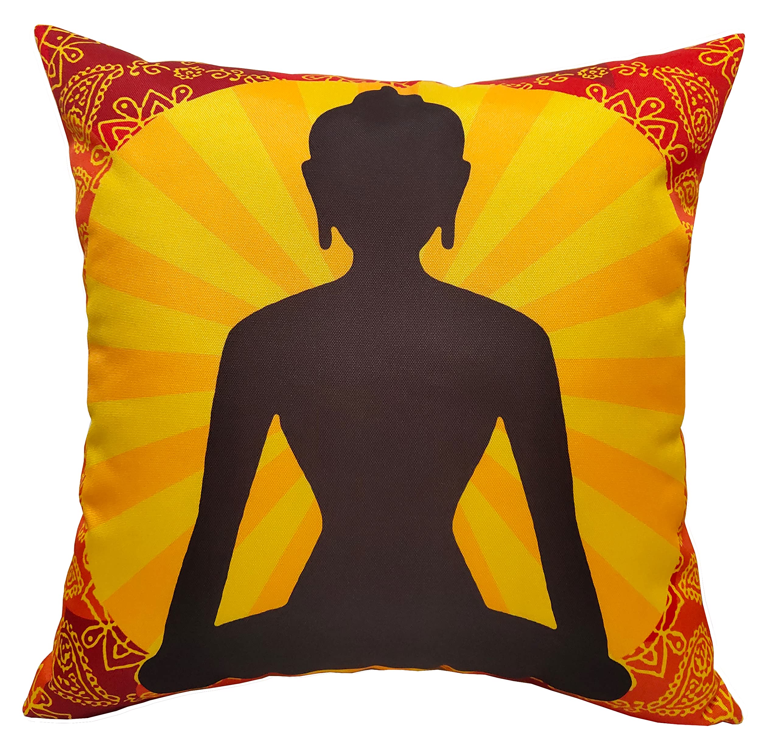 Olivia Rocco Waterproof Cushion Covers 43 x 43 cm Reversible Breathable Decorative Cover for Indoor & Outdoor Use Patio Garden Sofa Bed Chair, Buddha โ image 1