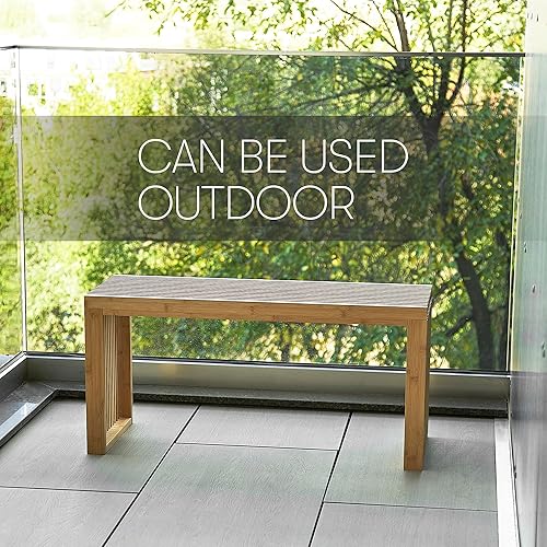 Miniatura 6 de SWEVEN Banco de comedor  Banco de entrada  Banco de noche  Moderno banco de almacenamiento de madera para interiores para entrada delantera,