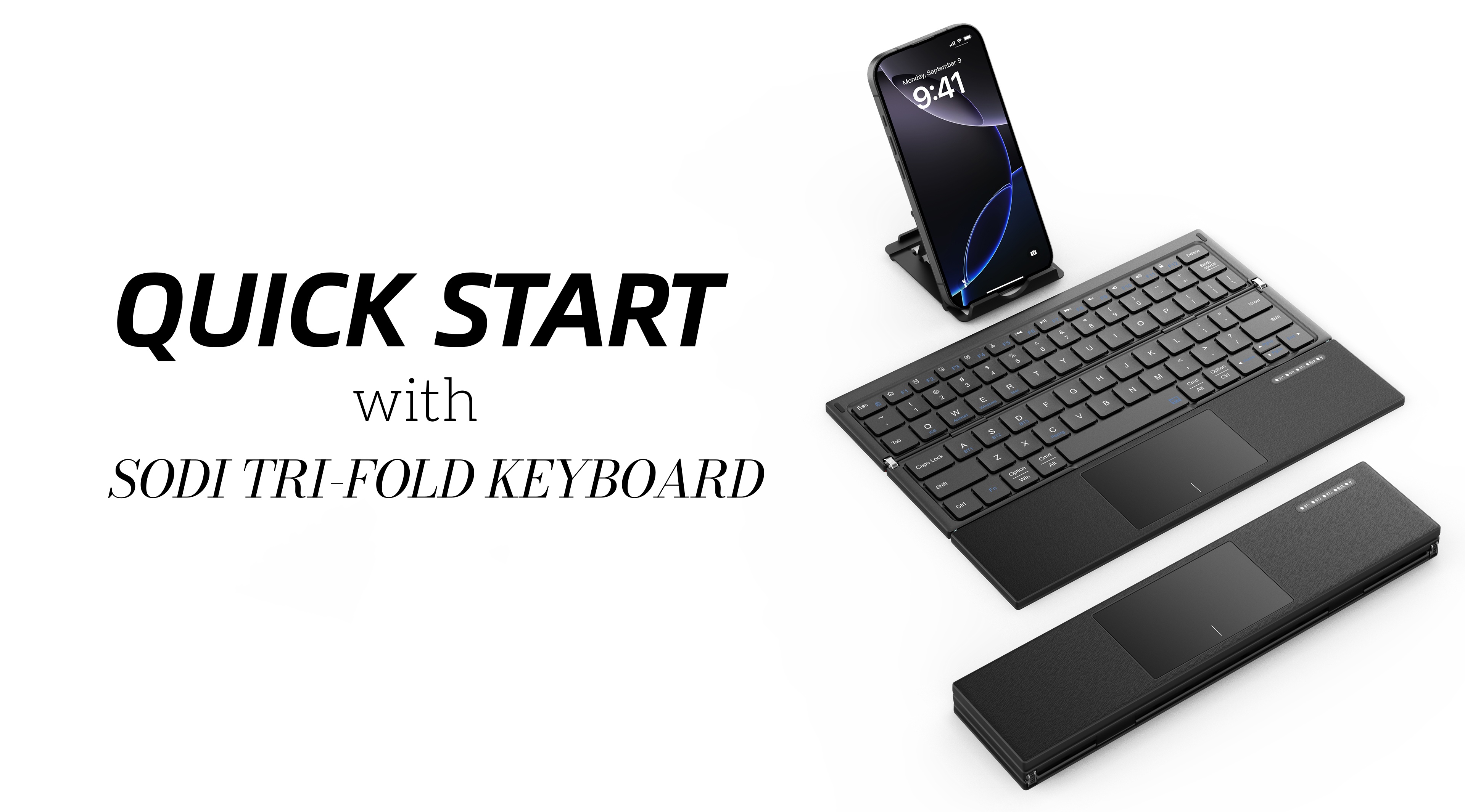Amazon.com: SODI Z01T Portable Tri-Fold Bluetooth Keyboard with