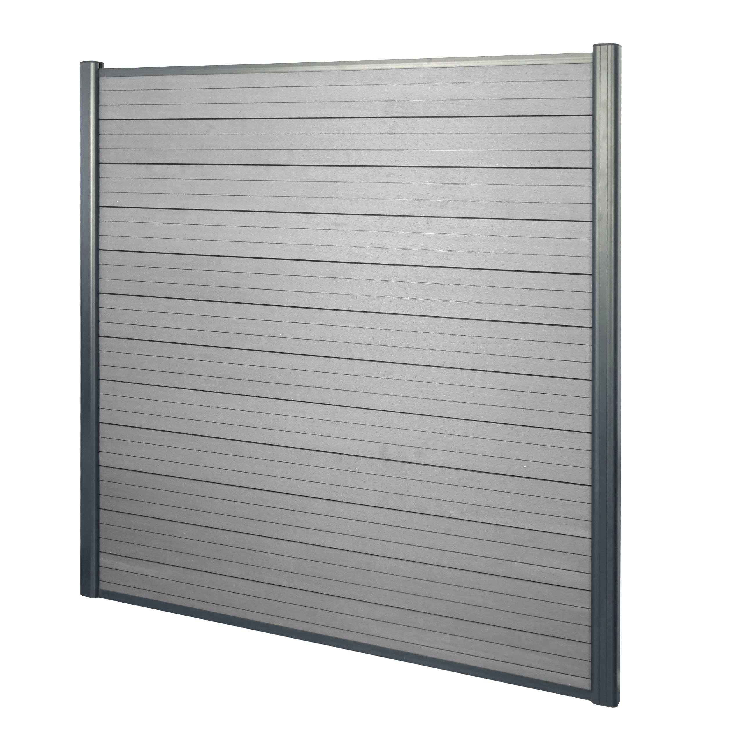 Mendler WPC-Sichtschutz Sarthe Basiselement 1,90m - grau