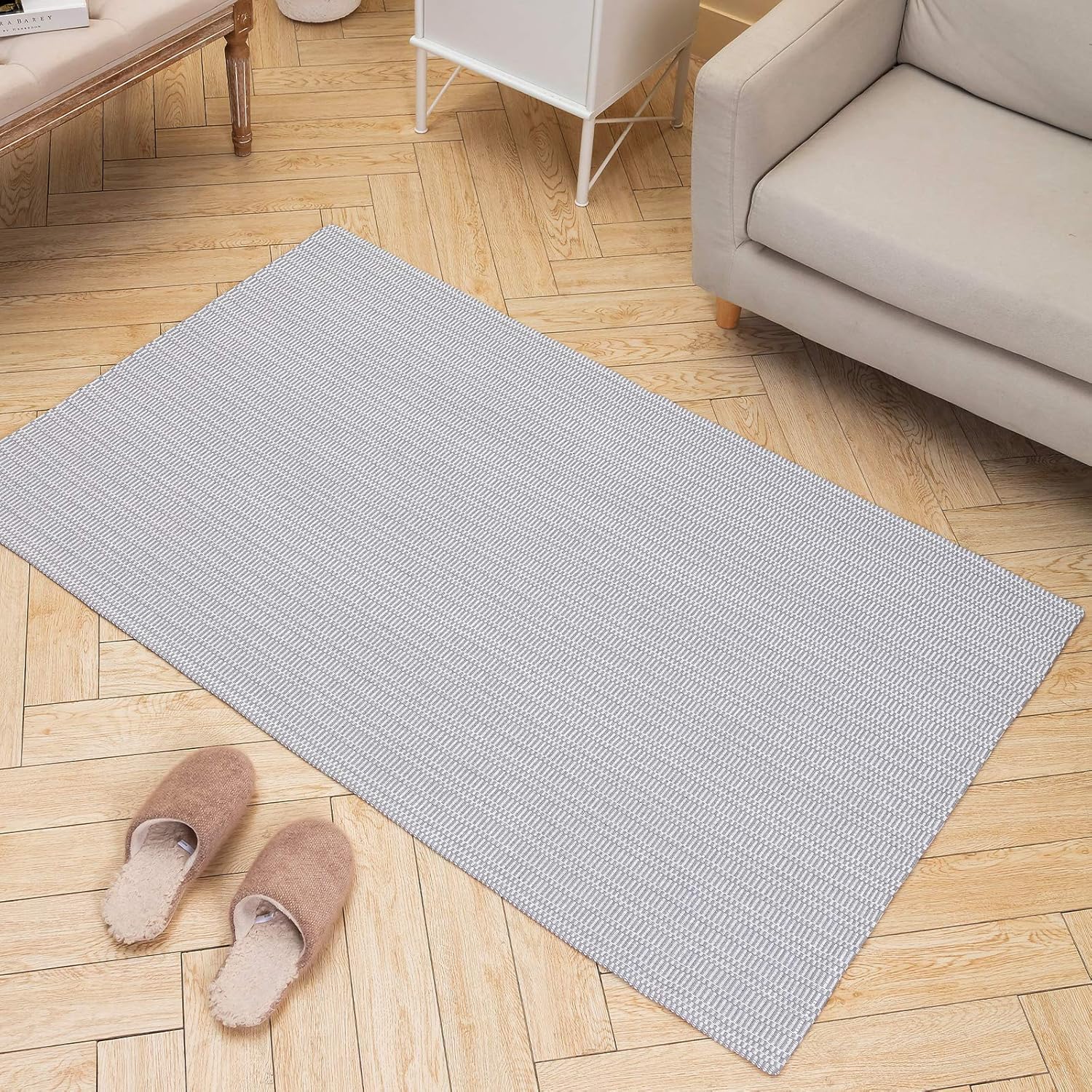 Buy Boho Kitchen Rug Woven Farmhouse Entryway Modern Small Cotton Bathroom Rugs