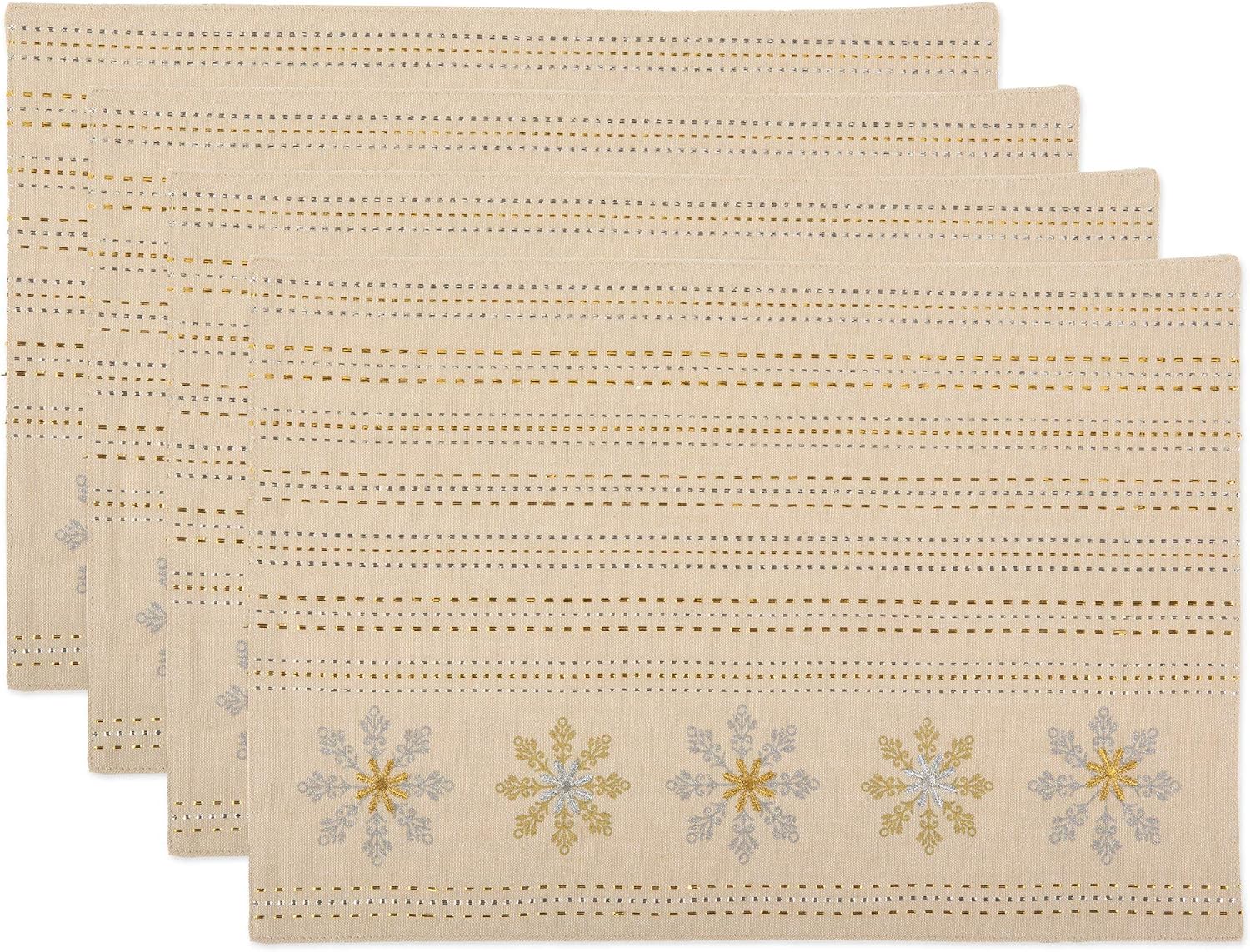 Amаzіng 🔥 DII CAMZ11231 Embellished Placemat, Perfect for Fall, Thanksgiving, Friendsgiving, Dinner Parties, Catering and Special Occasions, 13x19, Sparkle Snowflakes