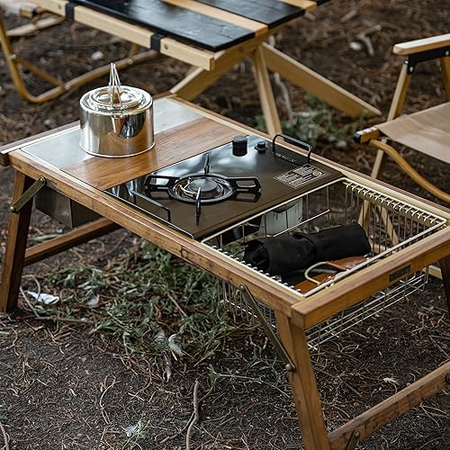 Miniatura 2 de Naturehike Estufa de gas de camping para mesa IGT, estufa de isobutano plegable con bolsa de transporte, estufa de campamento portátil para coche al