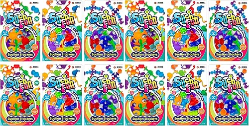JA-RU Estos divertidos apiladores de succiÃ³n de forma y criatura (paquete de 12, 9 piezas cada uno) con ventosa para conectar juguetes sensoriales.