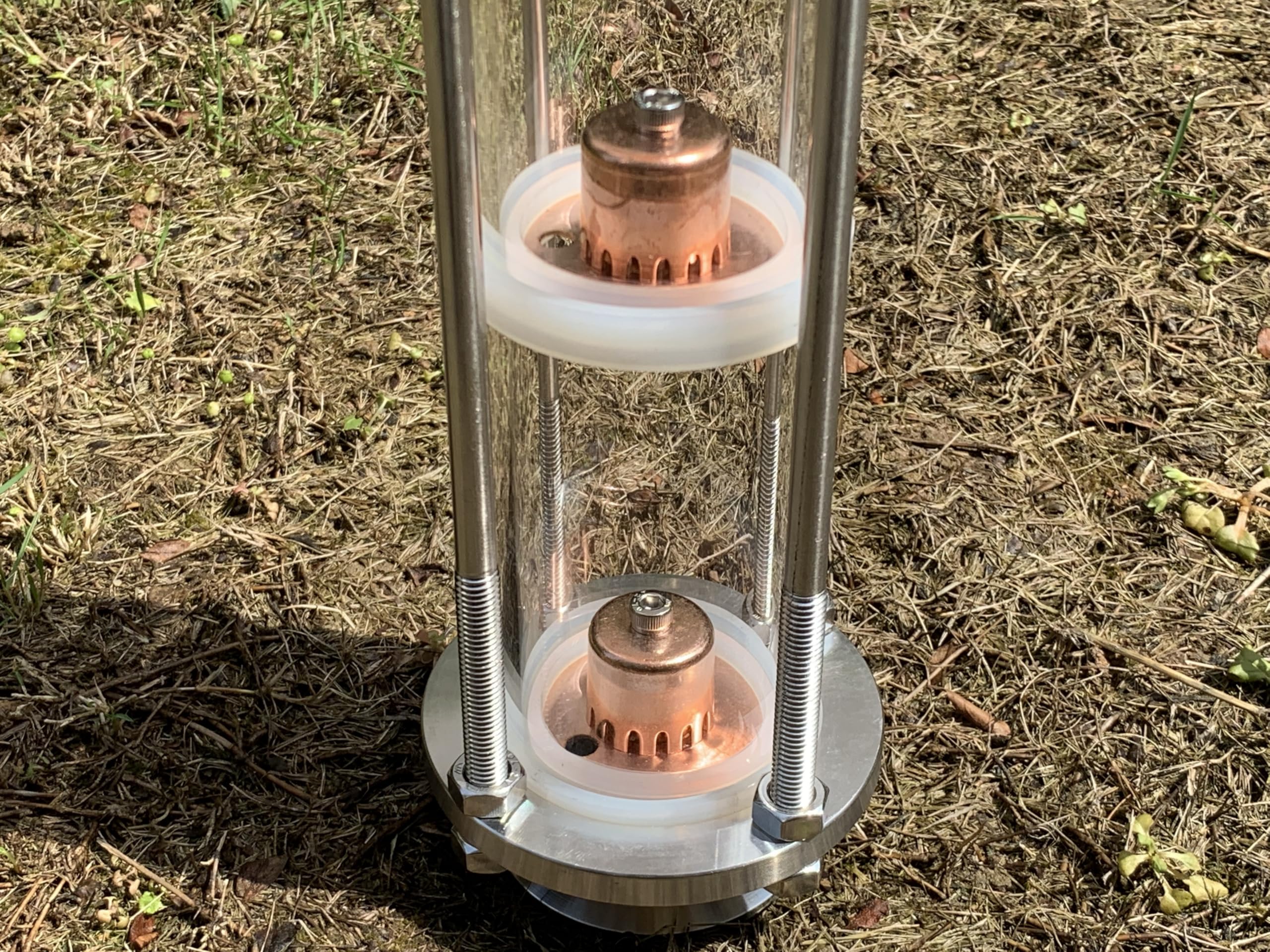 Columna fija de reflujo de vidrio de 4 placas de 5 cm
