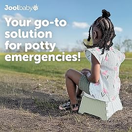 Jool Baby Portable Potty Training Chair with Travel Bag and 30 Liners, Foldable, Indoor/Outdoor Use, Camping (Sage)