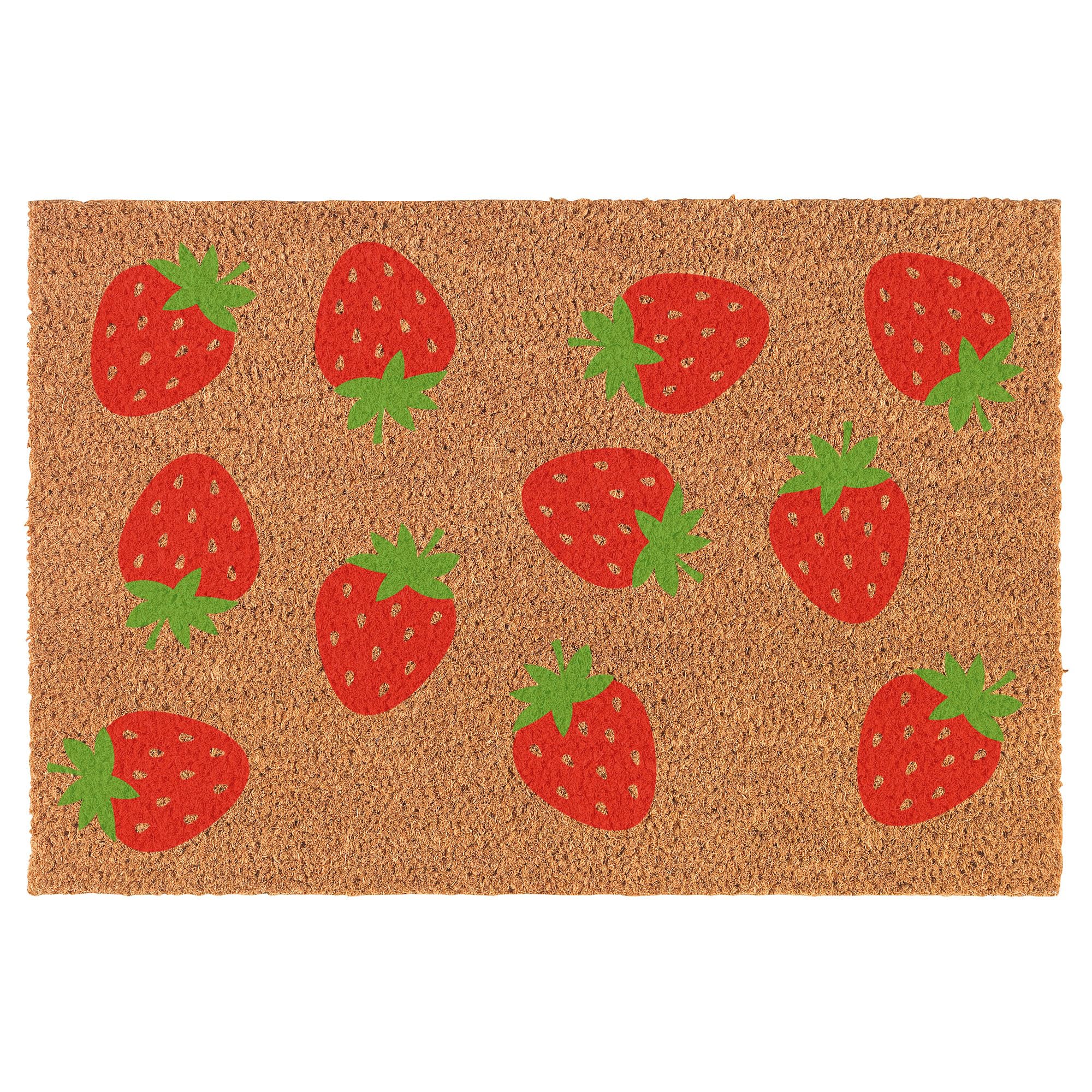 Welcome Doormat Coco Coir Door Mat Gift Strawberry Summer Spring (30" x 18")